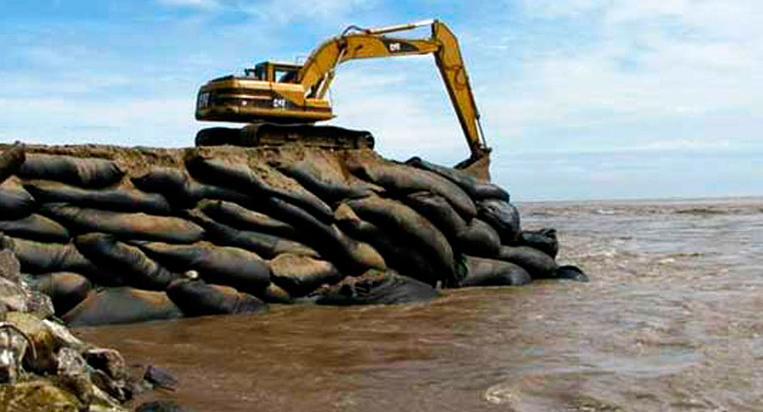 Geobolsas o megabolsas para el control de la erosión