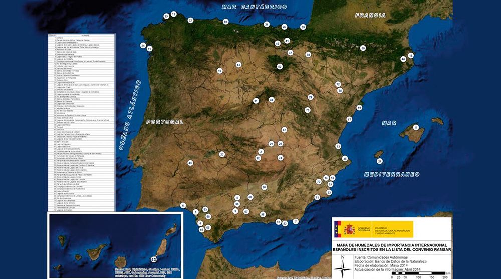 Relación de humedales en España